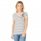 T-shirt femme Von Dutch Sandy Rayé Ecru et Marine