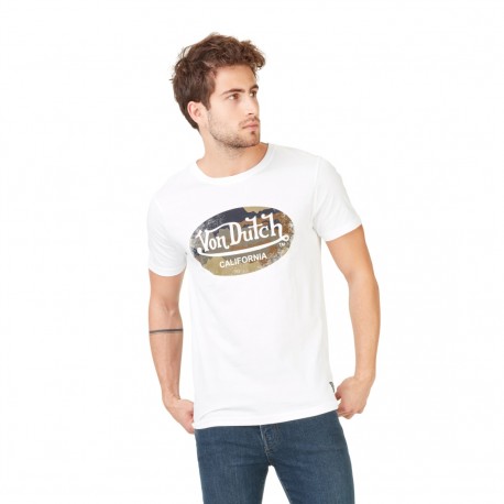 T-shirt homme Von Dutch Aarmy Blanc