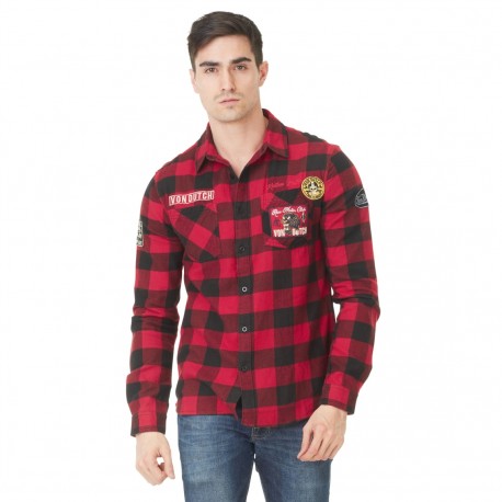 Chemise Homme Von Dutch Dayton Carreaux Rouge