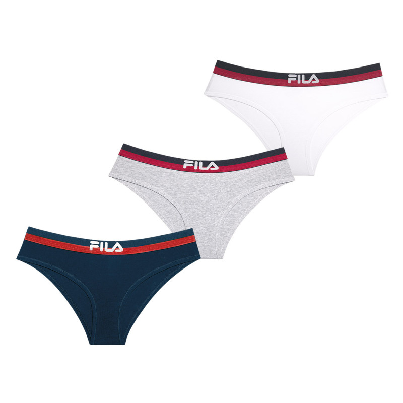 Lot de 3 Culottes femme coton FU6050 Gris, Navy et Blanc Lot de 3 Culottes femme coton FU6050 Gris, Navy et Blanc