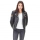 Veste en cuir femme Von Dutch Arizona Noir