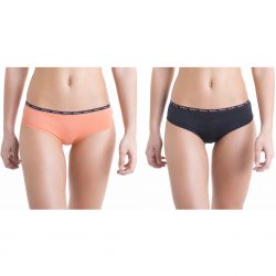 Boxers Femme Noir et Corail