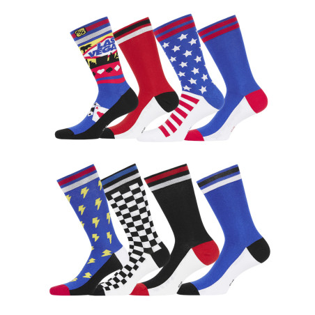 Lot de 8 Paires de Chaussettes de ville homme Fantaisie America