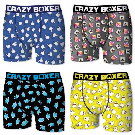 Lot de 4 boxers CRAZY BOXER