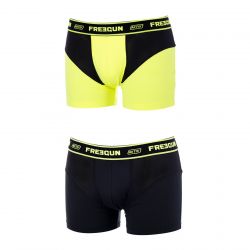 Lot 2 Boxers Homme Aktiv Performance Jaune et Noir