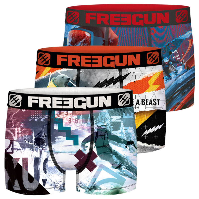 Lot de 3 Boxers garçon Winter Sport Freeride Lot de 3 Boxers garçon Winter Sport Freeride