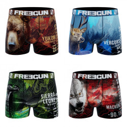 Lot de 4 Boxers garçon en polyester recyclé Animals Savage
