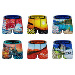 Lot de 6 boxers garçon en polyester recyclé Landscape