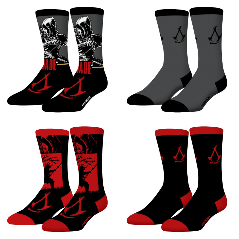 Lot de 4 paires de chaussettes homme Assassin'S Creed Lot de 4 paires de chaussettes homme Assassin'S Creed