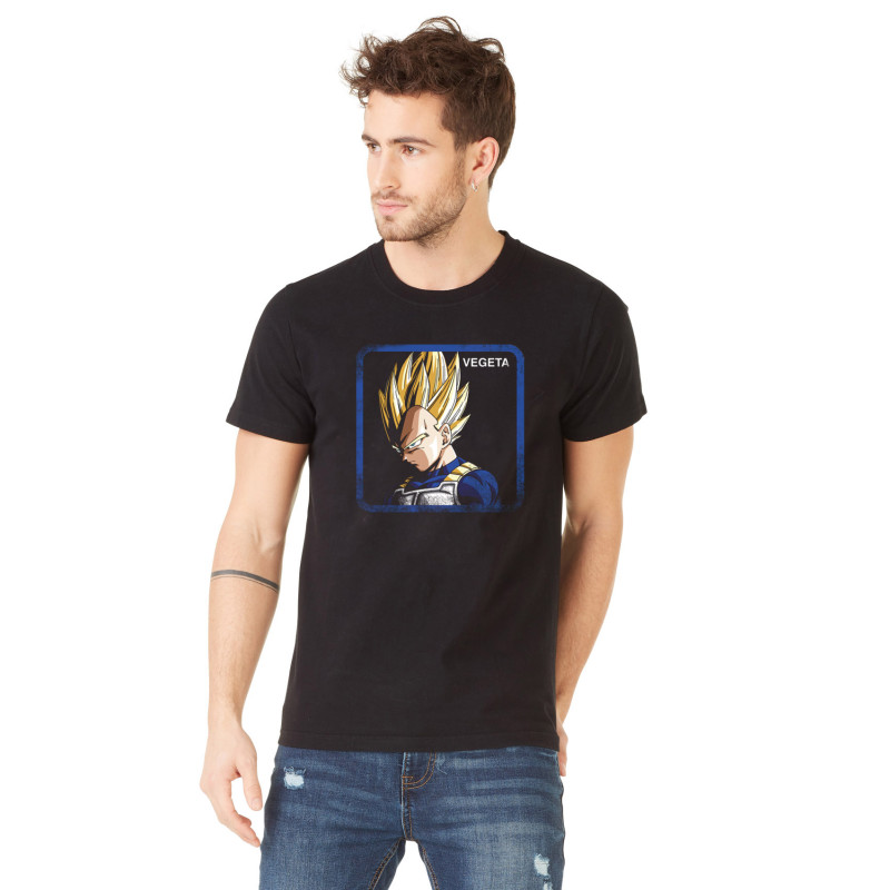 T-Shirt homme Dragon Ball Z Vegeta Saiyan Noir