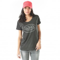 Tee-shirt femme Casting, Col V, Anthracite