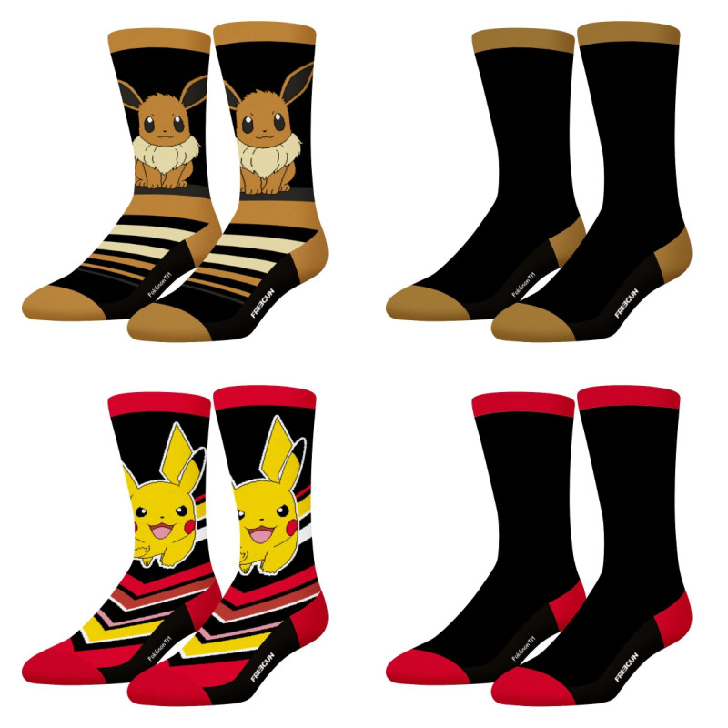 Lot de 4 paires de chaussettes enfant Pokemon Lot de 4 paires de chaussettes enfant Pokemon