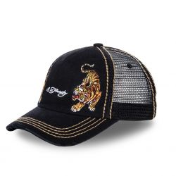 Casquette Baseball homme filet ED Hardy Twins Tiger Noir