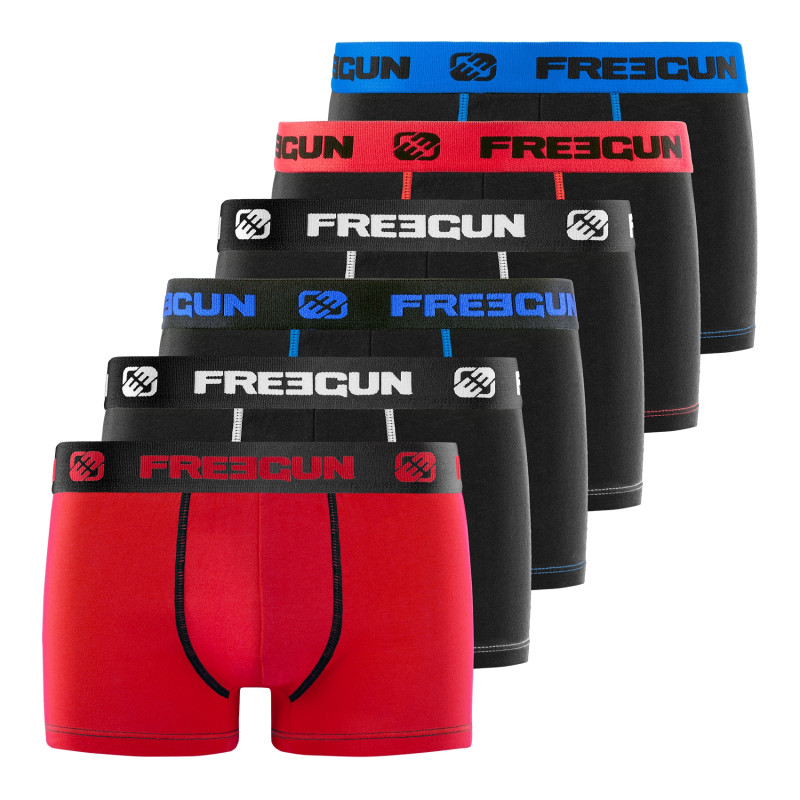 Lot de 6 boxers garçon coton Noir Lot de 6 boxers garçon coton Noir