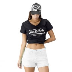 Short  Femme VON DUTCH ANA Denim surteint blanc