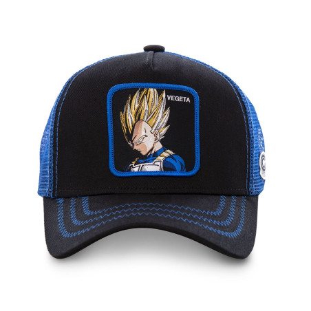 Casquette Capslab Dragon Ball Z Vegeta Saiyan Noir Filet Bleu