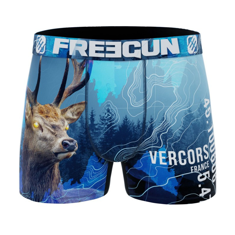 Boxer garçon en polyester recyclé Animail Savage Deer
