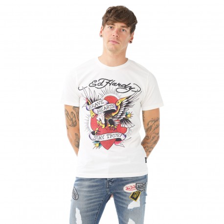 T-shirt homme Ed Hardy Dam-Eagle Strass Blanc