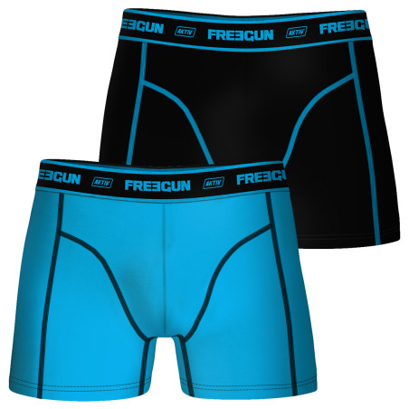 Lot de 2 Boxers coton homme Aktiv Bleu et Noir