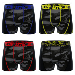Lot de 4 Boxers homme Aktiv Fluo surpiqûres colorées
