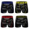 Lot de 4 Boxers homme Aktiv Fluo surpiqûres colorées