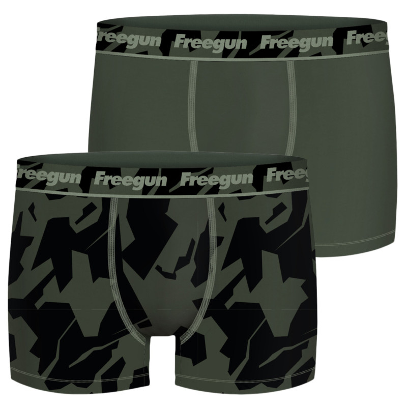 Lot de 2 Boxers coton garçon imprimé et uni