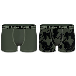Lot de 2 Boxers coton garçon imprimé et uni
