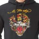 Sweat à capuche homme Ed Hardy Tiger Strass Noir