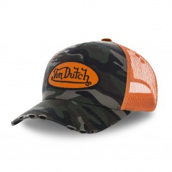 Casquette baseball homme Von Dutch Camouflage filet Orange