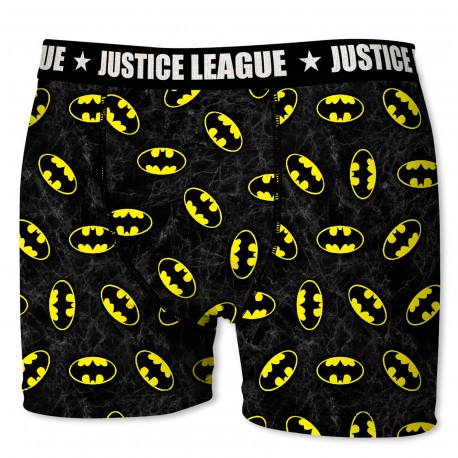 Boxer Homme Justice League Imprimé Logo Batman Noir