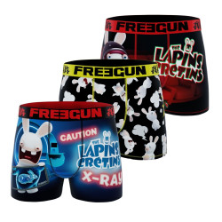 Lot de 3 boxers enfant Lapins Cretins