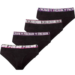 Lot de 4 culottes fille coton Uni Noir