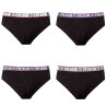 Lot de 4 culottes fille coton Uni Noir Lot de 4 culottes fille coton Uni Noir