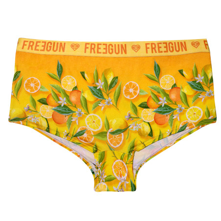 Shorty fille Flower Power Citron