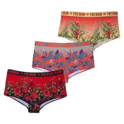 Lot de 3 shortys fille Flower Power Rose