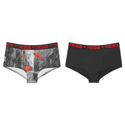 Lot de 2 shortys fille Romantic Cities Gris Foncé