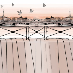 Lot de 4 shortys fille Romantic Cities Gris