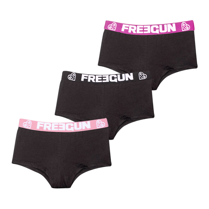 Lot de 3 shortys fille coton uni