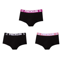 Lot de 3 shortys fille coton uni