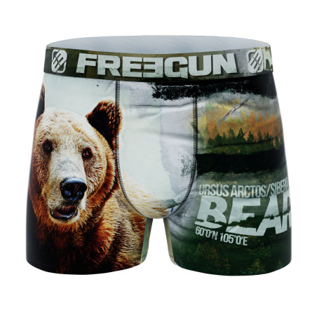 Boxer homme polyester recyclé Savage Animals Bear