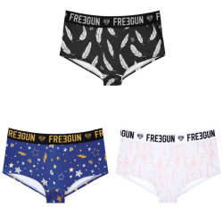 Lot de 3 shortys fille ceinture moulinée satin