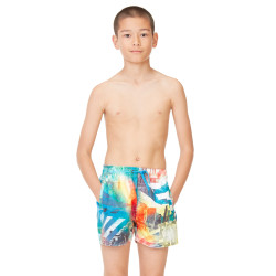 Boardshort court garçon ceinture tout élastiquée