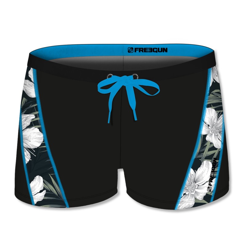 Boxer de Bain garçon avec empiècement oblique Hibiscus