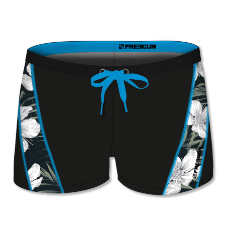 Boxer de Bain garçon avec empiècement oblique Hibiscus