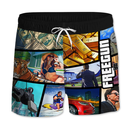 Boardshort court garçon ceinture tout-élastiquée
