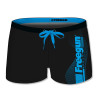 Boxer de bain garçon uni avec logo rubber print en couleur