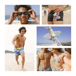 Boardshort court homme ceinture tout-élastiquée