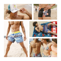 Boardshort court homme ceinture tout-élastiquée