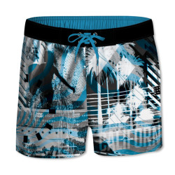 Boardshort court garçon avec ceinture demi-élastiquée Cal