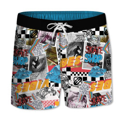 Boardshort court garçon avec ceinture demi-élastiquée Sur